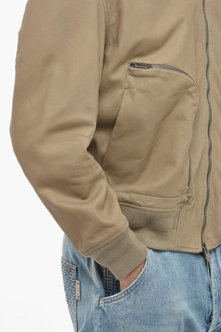 4-pocket Leather Jacket with Zipped Detail
