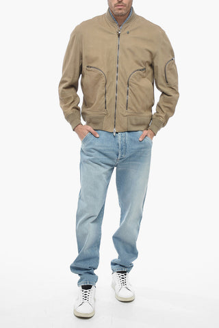 4-pocket Leather Jacket with Zipped Detail