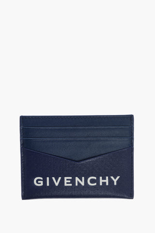 Solid Color Leather Card Holder with Printed Logo