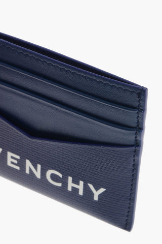 Solid Color Leather Card Holder with Printed Logo
