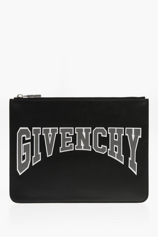 Leather BASIC Clutch With Embossed Logo