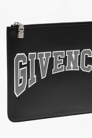 Leather BASIC Clutch With Embossed Logo