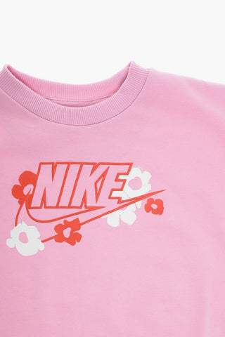 Set Rundhalsausschnitt-Sweatshirt und Leggings mit Blumenmuster