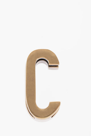 C-Shaped Golden-Effect Charm for Shoulder Strap
