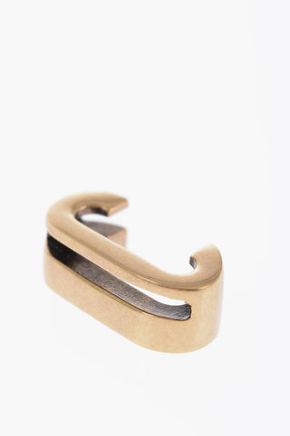 C-Shaped Golden-Effect Charm for Shoulder Strap