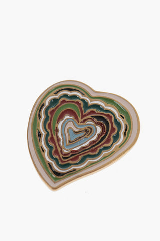 Heart-Shaped Brass Shoulder Strap Charm