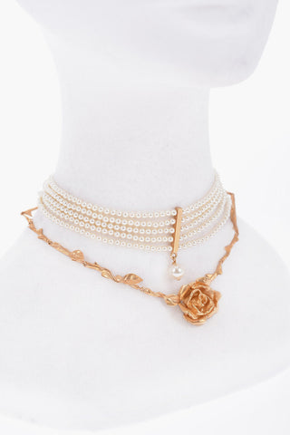 Beads DREAM choker Witn Center Rose