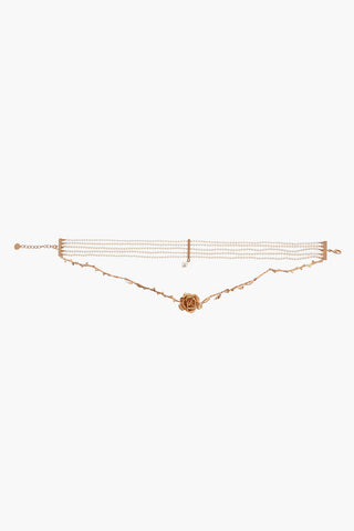 Beads DREAM choker Witn Center Rose