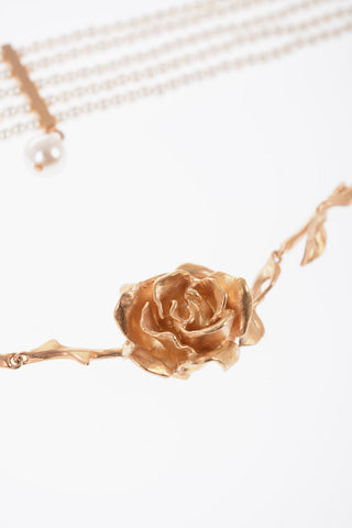 Beads DREAM choker Witn Center Rose