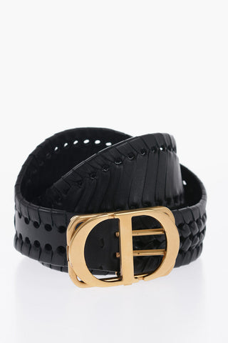All-Over Cut-Out Details Leather SFILATA Belt 100mm