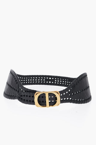 All-Over Cut-Out Details Leather SFILATA Belt 100mm