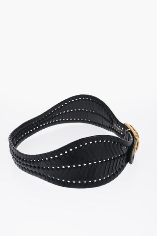 All-Over Cut-Out Details Leather SFILATA Belt 100mm