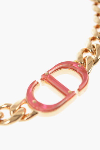 Collana a Catena Effetto Dorato con Maxi Monogram CD
