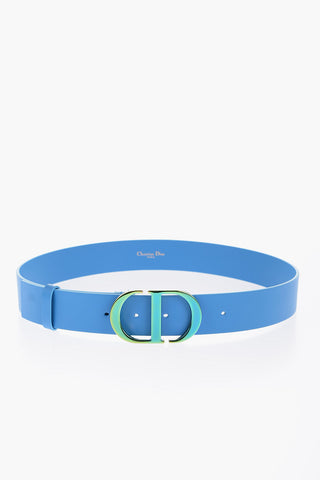 Leather 30 MONTAIGNE Belt with Iridescent Buckle 35mm
