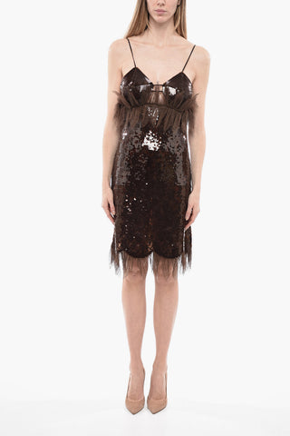 Linen Lace Dress with Sequines