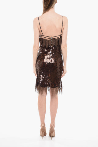 Linen Lace Dress with Sequines