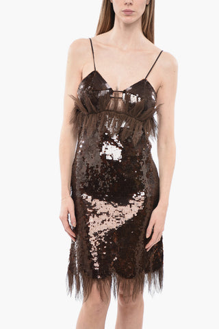Linen Lace Dress with Sequines