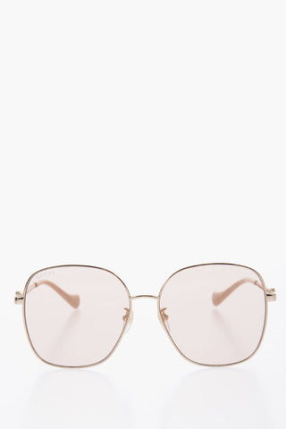Metal Frame Sunglasses with Golden Chain