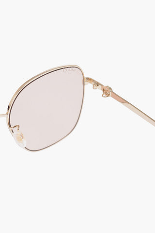 Metal Frame Sunglasses with Golden Chain