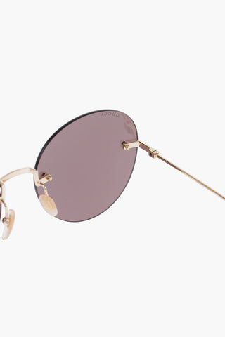 Metal Frame Round Sunglasses Enriched by Removable Pendants