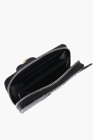 Textured Leather Wallet with Bally Stripe Detail
