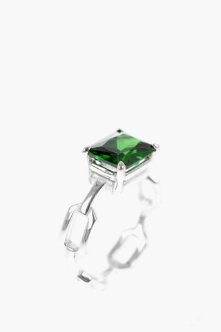 Anello Solitario in Argento con Zircone