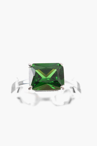 Anello Solitario in Argento con Zircone