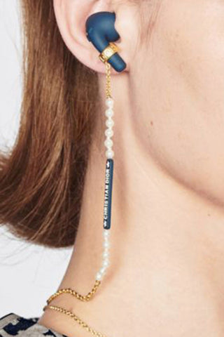 Chain Airpords Holder Necklace with Decorative Beads