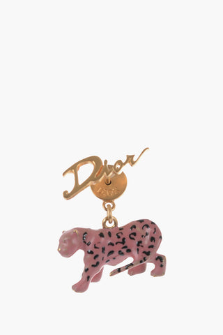 Single Brass Earring with Tiger Pendant