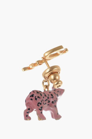 Single Brass Earring with Tiger Pendant
