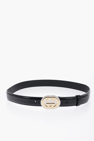 Leather Belt with GG Buckle 30mm