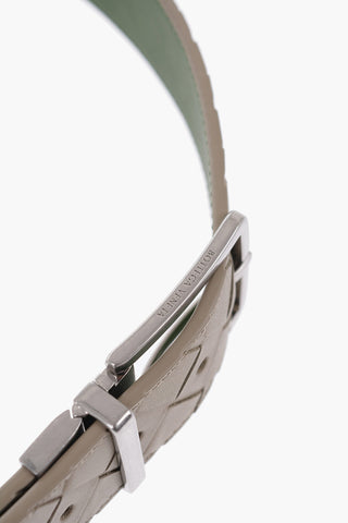 Reversible Leather Belt with Braided Motif On One Side