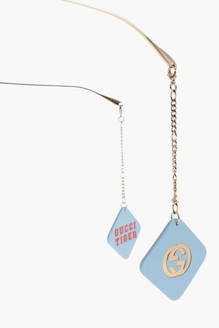 Metal Frame Round Sunglasses Enriched by Removable Pendants
