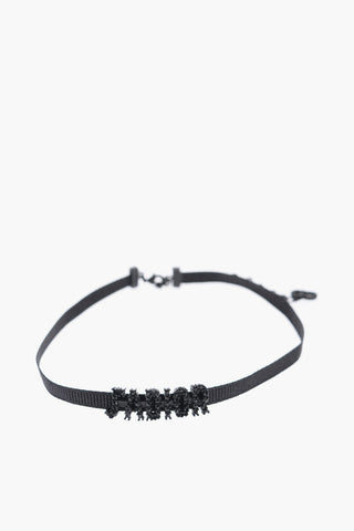 Rhinestones Embellished J'ADIOR Fabric Choker Necklace