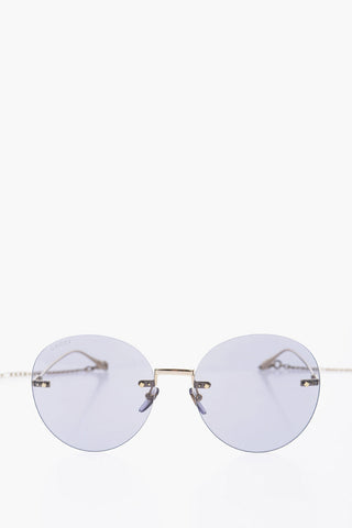 Metal Frame Round Sunglasses Enriched by Removable Pendants