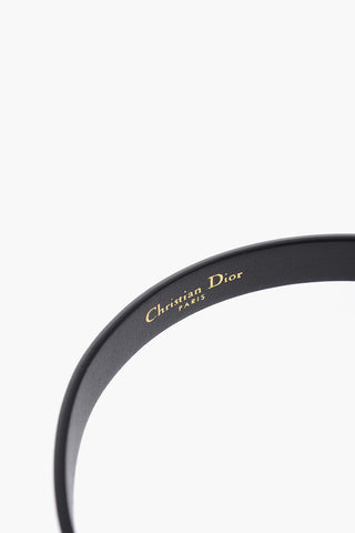Leather Belt with Golden Metal Details 15mm
