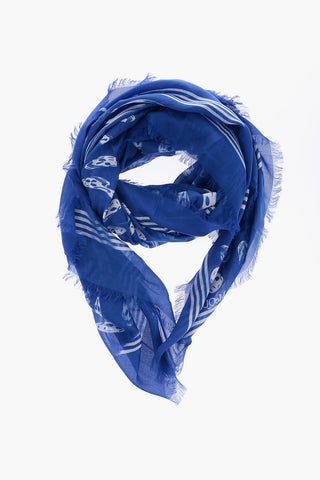 Foulard in Tinta Unita con Teschi All-Over