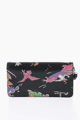 Saffiano Leather Shoulder Bag with Removable Chain