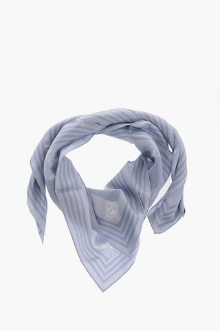 Silk Foulard with All-Over Skulls