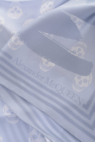 Silk Foulard with All-Over Skulls