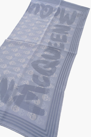 Silk Foulard with All-Over Skulls