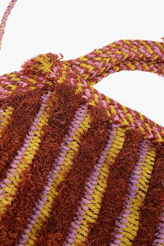  Raffia Hand Bag with Fringes