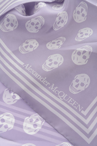 Silk Foulard with All-Over Skulls
