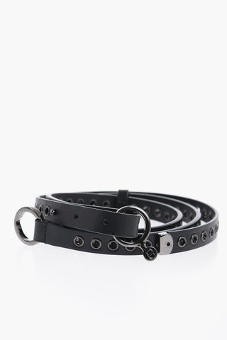 Leather Belt with Eyelets 15mm