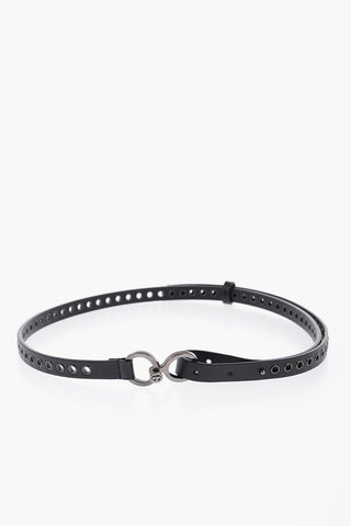 Leather Belt with Eyelets 15mm