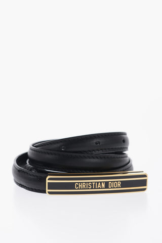 Slim Leather Belt with Golden Closure 20mm