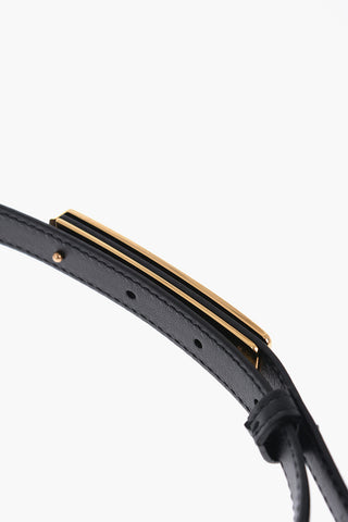 Slim Leather Belt with Golden Closure 20mm