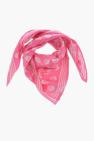 Foulard BIKER in Seta con Stampa Teschi All-Over
