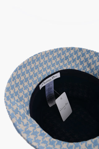 Houndstooth Motif Cotton Bucket Hat