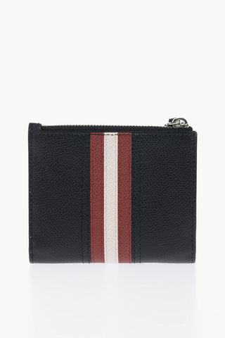 Textured Leather TUNNER Wallet with Bally Stripe Detail